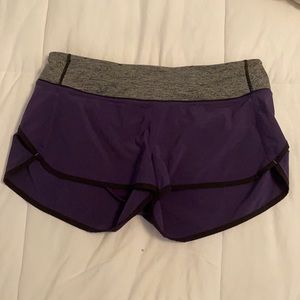 Lululemon Purple and Gray shorts size 8